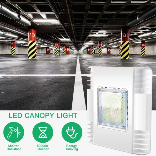 Miniatura 6 de OSTEK Luz LED para toldo de 150 W, para gasolinera, luz de techo de 5700 K, clasificación para exteriores (equivalente a 800 W HID/HPS), luces
