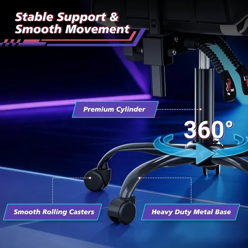 Miniatura 7 de Magshion Silla de juegos para adultos, silla ergonómica de computadora con reposabrazos de acoplamiento, silla de jugador de altura ajustable