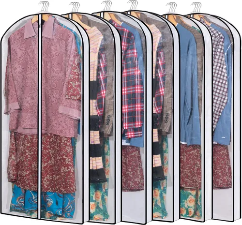Miniatura 10 de Mskitchen Almacenamiento de ropa colgante con fundas reforzadas de 4 pulgadas (juego de 6) – Traje transparente, suéter, camisa, protectores