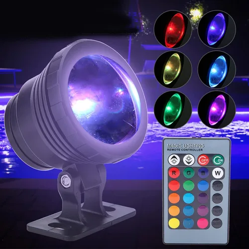Miniatura 3 de Luces de estanque, LED sumergibles bajo el agua, coloridos focos de paisaje con control remoto para pecera, luces de fuente para peces, acuario, 5W