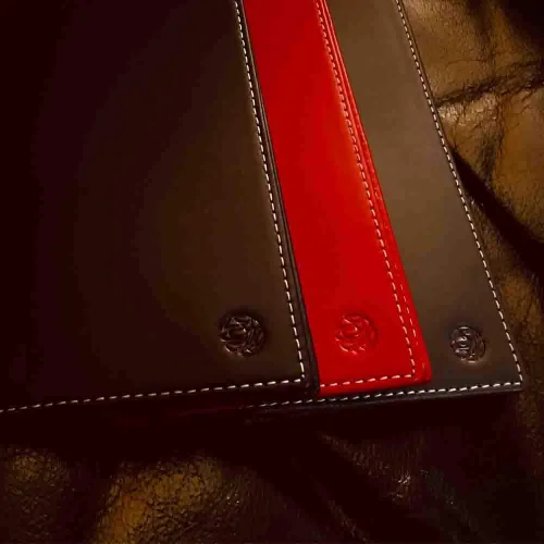 Miniatura 2 de Pacer Go Cartera de viaje larga delgada con bloqueo RFID de cuero genuino, Rojo -, Minimalista