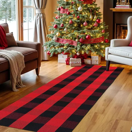 Miniatura 11 de IOHOUZE Alfombra a Rayas Blanco y Negro - 2x4.3 Tapetes para Puerta Delantera Exterior, Alfombra Lavable para Decoración de Porche Delantero, negro