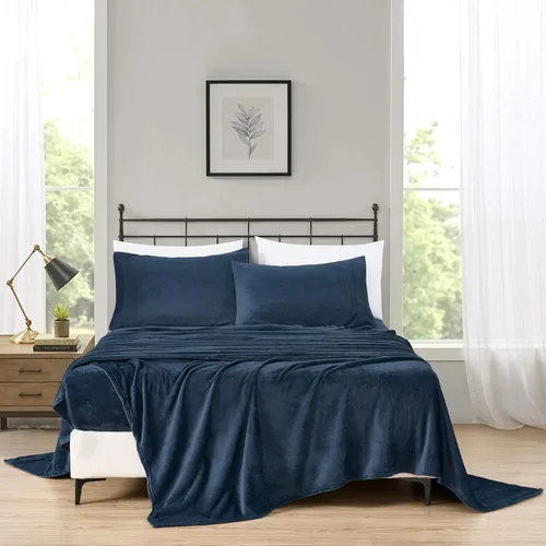 Miniatura 12 de Chezmoi Collection - Juego de sábanas de forro polar extra suave California King, sábana de cama de microforro de terciopelo sin pelusa, bolsillo