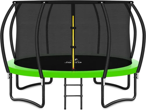 Miniatura 11 de JELENS Trampolín de 8 pies, 10 pies, 12 pies, 14 pies, 15 pies, 16 pies, trampolines recreativos con red de cierre, trampolines antioxidantes