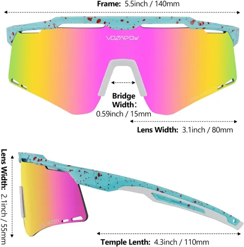 Miniatura 3 de Gafas de sol deportivas para hombres y mujeres, lentes de sol polarizados de ciclismo, gafas de sol de béisbol, protección UV, para correr, MTB
