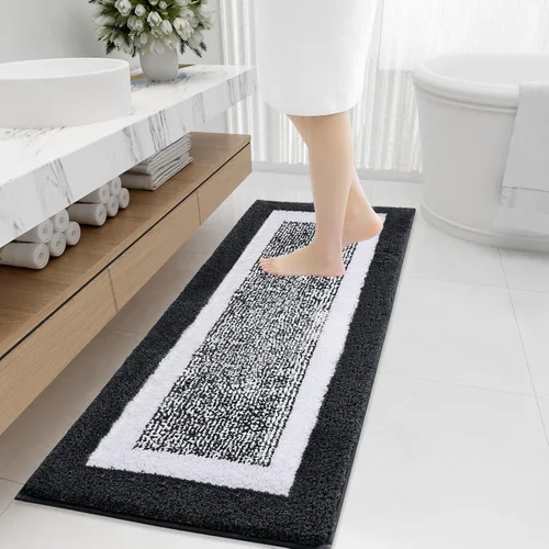 Miniatura 102 de OLANLY Alfombras de baño 24x16, tapete de baño de microfibra extra suave y absorbente, antideslizante, lavable a máquina, alfombra de baño esponjosa