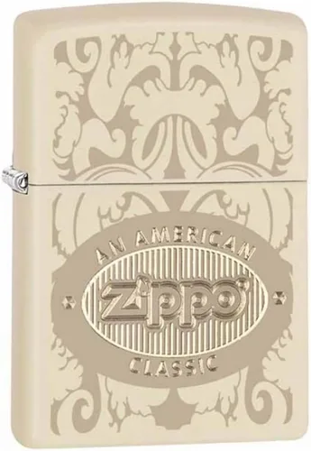 Miniatura 9 de Encendedor de bolsillo Zippo negro mate con diseño de logo de Zippo Logotipo de oro mate negro