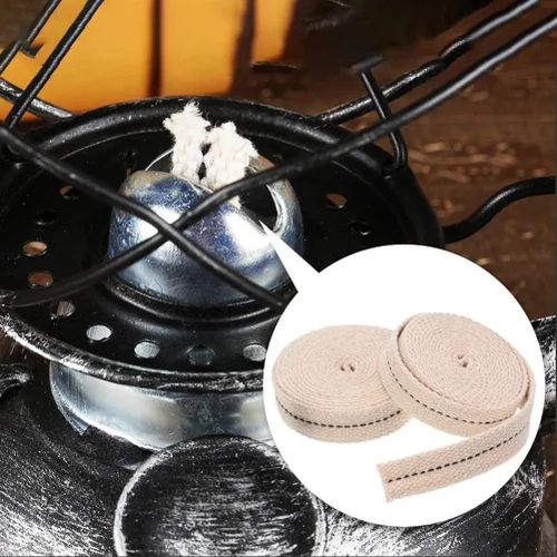 Miniatura 7 de 3 rollos de mecha de algodón para lámpara de aceite, linternas de aceite de repuesto para lámparas de aceite y quemadores de aceite
