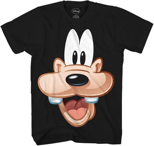 Disney Goofy Face divertido disfraz de humor para adultos, camiseta gráfica para hombre, camiseta, Negro