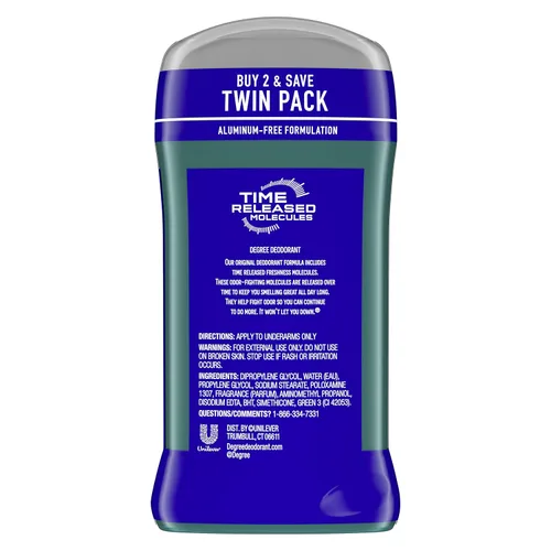 Miniatura 2 de Degree Desodorante original para hombre, 48 horas, protección contra olores, desodorante Arctic Edge para hombres, 3 onzas, paquete doble