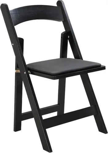 Miniatura 7 de Ball & Cast Silla plegable tapizada, paquete de 4, marco de madera maciza, altura del asiento de 16.9 pulgadas, respaldo y cojín de diseño