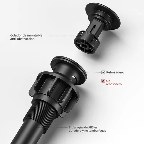 Miniatura 7 de Ryuwanku Grifo de Baño Negro Mate Moderno de Cascada para Lavabo de Baño con Mango Único Adecuado para 1 o 3 Orificios, Incluye Placa de Cubierta