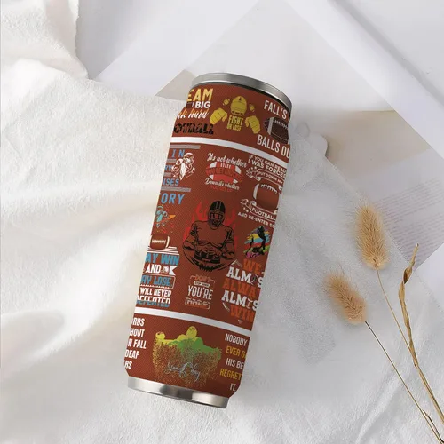 Miniatura 7 de Taza de viaje de fútbol con tapa, regalos para amantes del fútbol, vaso de acero inoxidable al vacío, taza de café, regalos para mujeres y hombres