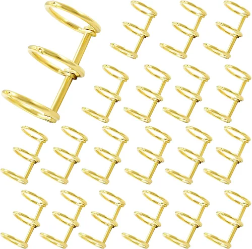 Miniatura 8 de Bonsicoky 10 piezas de 3 anillas de metal para hojas sueltas con bisagras de cierre, con diámetro interior de 20 mm, anillas para libros para diario
