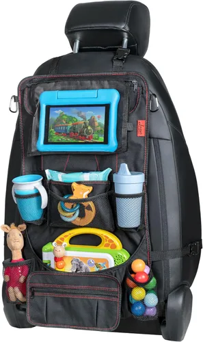 Miniatura 13 de Organizador para asiento trasero de coche Lusso Gear - Alfombrilla protectora contra los pies de los niños - 12 bolsillos grandes de almacenamiento