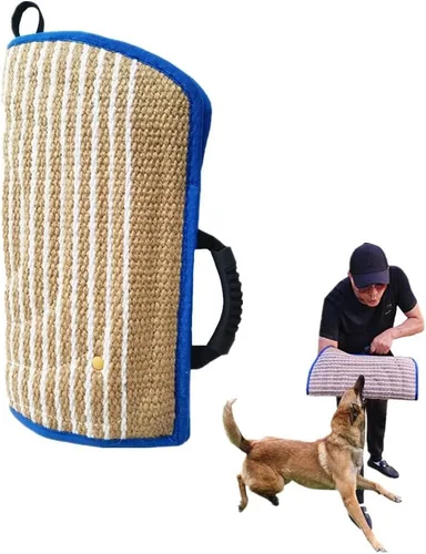 Miniatura 9 de Manga de mordedura de perro, brazo de entrenamiento, yute, masticable, juguete para K9, trabajo perro, pitbull, pastor alemán, cachorro, perros Negro