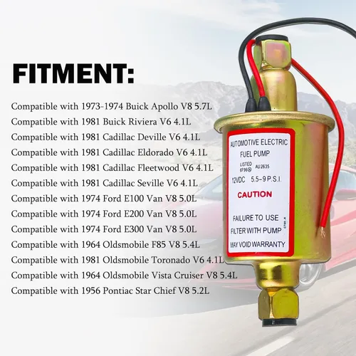 Miniatura 4 de Bomba de combustible eléctrica universal 5-9 PSI 30GPH 12V DC E8012S Bomba de combustible de gasolina y diésel para motor de carburador E8012S