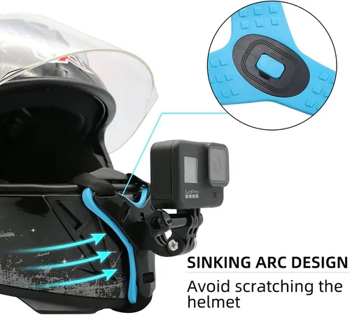 Miniatura 3 de Soporte de correa de barbilla para casco de motocicleta para GoPro Hero 12/11/10/9/8/7/(2018)/6/5 Negro, DJI Osmo Action 3/2, Insta360 ONE R