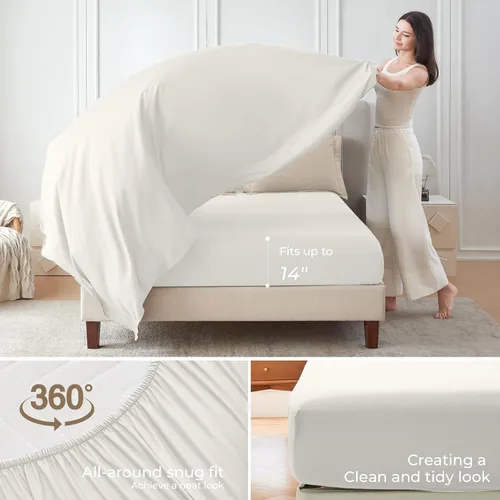 Miniatura 4 de Sasttie Juego de edredón tamaño individual, 5 piezas de cama reversible en una bolsa, juego completo de ropa de cama que incluye edredón, sábana