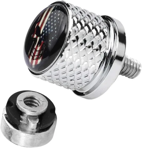 Miniatura 9 de Tornillo de perno de asiento de guardabarros moleteado inoxidable de 1/4 "-20 roscas compatible con Harley Sportster Dyna Softail Touring CVO Negro