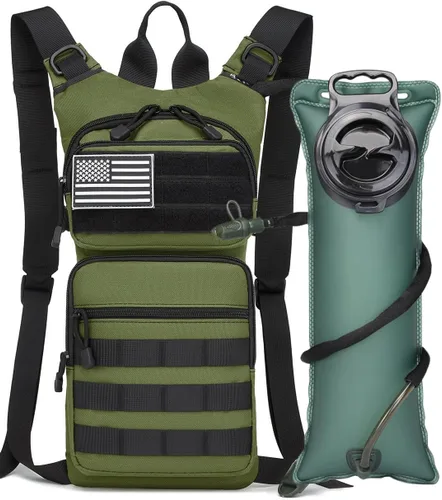 Miniatura 8 de Mochila de hidratación con aislamiento bolsa de agua con vejiga de 3 l de TPU, mochila táctica Molle de hidratación para senderismo, ciclismo, correr