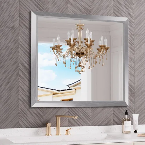 Miniatura 42 de Amorho Espejo de Baño Negro, Espejos de Pared de 24x30 Pulgadas con Marco de Metal Grueso para Sobre el Fregadero, Dormitorio, Sala de Estar
