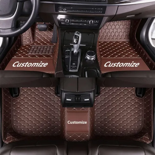 Miniatura 20 de Alfombrillas de cuero personalizadas para automóvil, personalizadas, para camión, sedán, cupé y SUV, revestimientos de lujo con diamantes (beige)