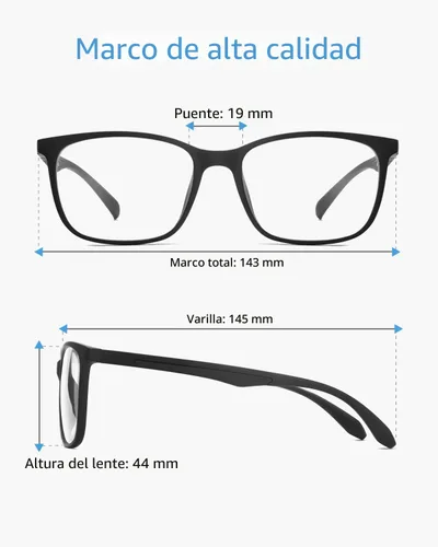 Miniatura 5 de ANRRI Gafas de Bloqueo de Luz Azul, Lentes Antifatiga Ocular con Marco Ligero, Negro, Hombres/Mujeres