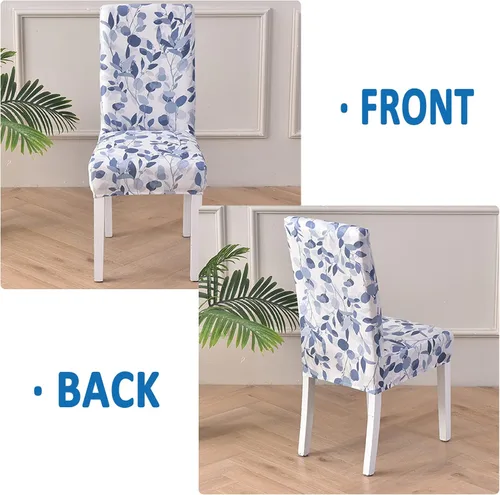 Miniatura 5 de HAOYONG Funda para Silla de Comedor con Estampado, Funda Desmontable Lavable para Silla Parsons, Protector de Asiento Removible para Comedor, Hotel