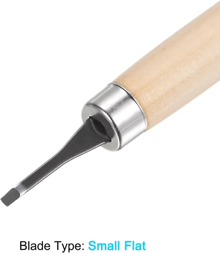 Miniatura 3 de uxcell Cuchillo de tallado de madera, cincel de herramienta de acero al carbono 50# de 0.079 in, pequeño y plano para escultura de manualidades