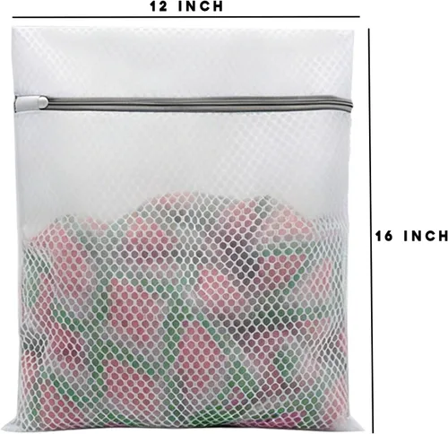 Miniatura 4 de 10 bolsas de lavandería de malla para lavado, bolsas de lavandería duraderas de doble capa de malla de panal para ropa delicada, 12 x 16 pulgadas 10