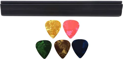 Miniatura 3 de Jiayouy Soporte de micrófono de 7.3 pulgadas para púas de guitarra de goma, clip de abrazadera con 5 púas