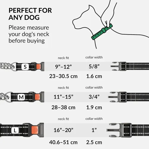 Miniatura 6 de CollarDirect Martingale - Collar para perro con cadena de acero inoxidable y hebilla de liberación rápida, collar reflectante para perros grandes