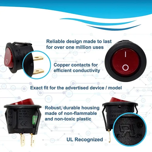 Miniatura 5 de HQRP Paquete de 2 Interruptores de Encendido y Apagado Compatibles con Hoover Windtunnel UH70815 UH70819 UH70821 UH70829 UH70832 UH70839 UH71250