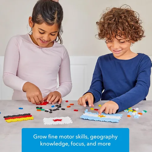 Miniatura 5 de Plus-Plus - Aprende a Construir - Banderas del Mundo - 500 Piezas, Juego de Construcción STEM/STEAM, Mini Bloques de Rompecabezas Interconectables