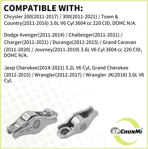 Miniatura 4 de Kit de balancín de 12 piezas, reemplaza 5184296AF, 5184296AE, 5184296AD, 5184296AH, 5184296AG, MR-1332, Compatible con Chrysler/Dodge/Jeep/Ram