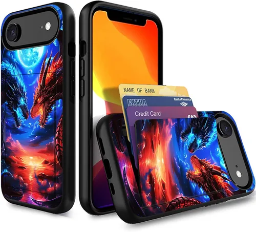 Miniatura 112 de Funda para iPhone Air, funda tipo cartera con ranura para tarjeta oculta, a prueba de golpes, TPU y PC, funda protectora de doble capa para iPhone