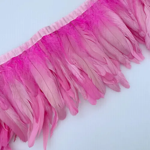 Miniatura 14 de Sowder Borde de flecos de plumas de gallo de 8 a 10 pulgadas de ancho para decoración de manualidades, paquete de 1 yarda (negro)