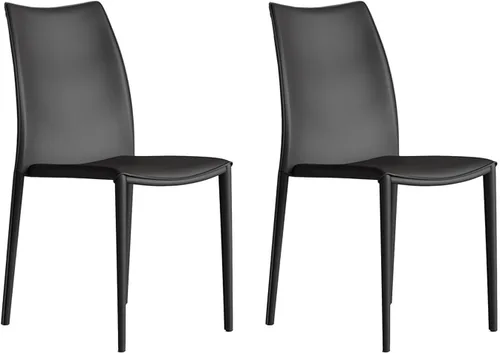 Miniatura 11 de Sillas de comedor de cocina, sillas de comedor apilables, silla de comedor tapizada de piel sintética, silla de hospitalidad con respaldo alto