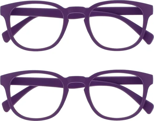 Miniatura 27 de OPULIZE Gafas de lectura POP y lentes de sol de lectura para mujeres y hombres, marco redondo mate resistente a los arañazos con bisagras de Paquete