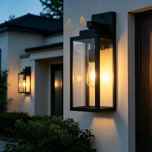 Miniatura 10 de Accesorio de Luz con Sensor de Movimiento del Amanecer al Anochecer para Exteriores, Luces Impermeables para Porche, Luz de Montaje en Pared