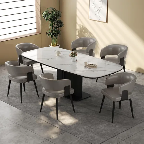 Miniatura 14 de Dining Chairs Set of 2, Modern Upholstered Faux Leather Kitchen Chairs with Curved Back, Easy to Assemble & Clean for Dining Room, Restaurant, Cafe