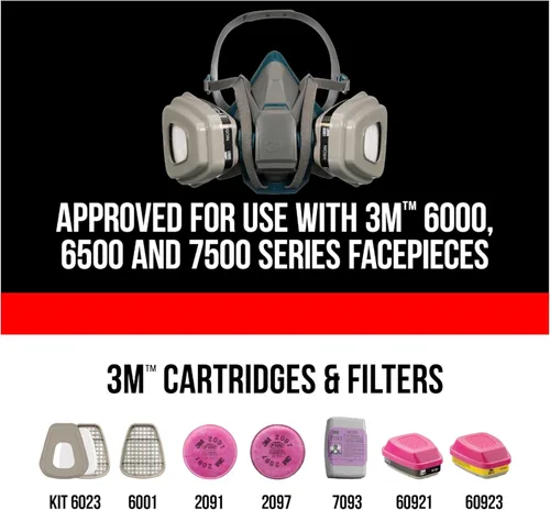 Miniatura 5 de 3M Cartuchos de repuesto para respirador multiusos, 60923H1-DC, 1 par