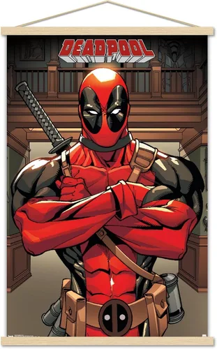 Miniatura 17 de Trends International Marvel Comics Deadpool - Póster de pared de postura, 14.725 x 22.375 pulgadas, versión enmarcada de madera de granero
