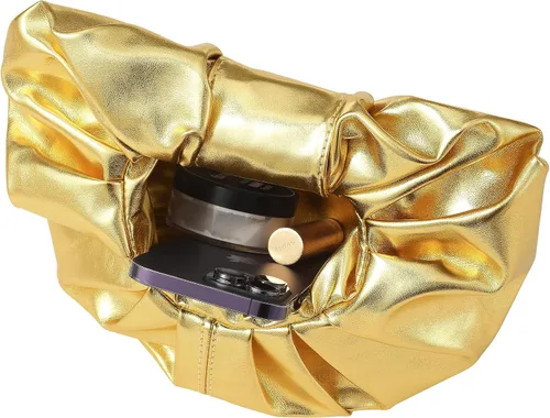 Miniatura 4 de JENSVOIR Evening Clutch for Women - PU Leather Evening Bag Pleated Purse Crossbody Handbag for Party Prom Wedding