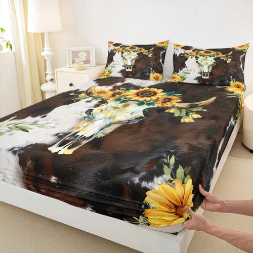 Miniatura 9 de Homewish Axolotl - Sábana bajera ajustable Kawaii para niños, tamaño individual, juego de ropa de cama de teñido anudado con pintura de acuarela