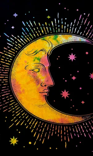 Miniatura 6 de INDIAN CRAFT CASTLE Tapiz psicodélico de luna para dormitorio, tapices estéticos, tapiz psicodélico, tapiz para colgar en la pared para decoración