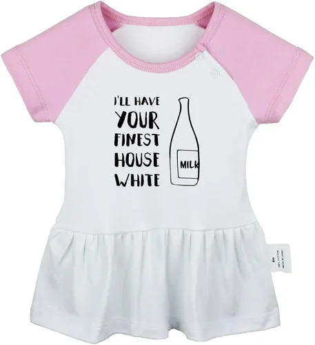 Miniatura 5 de 2PCS, Little Peanut Pregnancy Announcement & I'll Have Your Finest House White Funny Dresses Infant Baby Girls Princess Dress