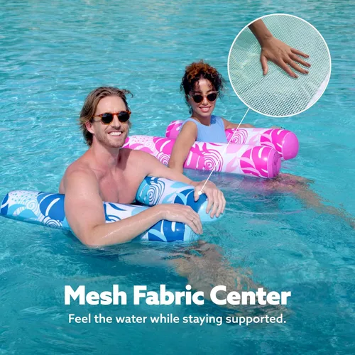 Miniatura 5 de SLOOSH 2 Packs Hammock Pool Floats Adults, 4-in-1 Multi-Purpose Inflatable Pool Floats PVC Water Hammock Lounge Floaties