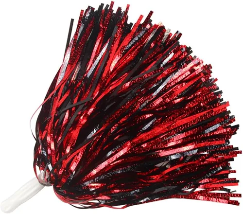 Miniatura 26 de Lovecheer 12/24 Piezas de Pompones Metálicos Pompones de Animadora Espumosos Brillantes con Mango Espíritu de Equipo Deportivo para Baile y Rosa
